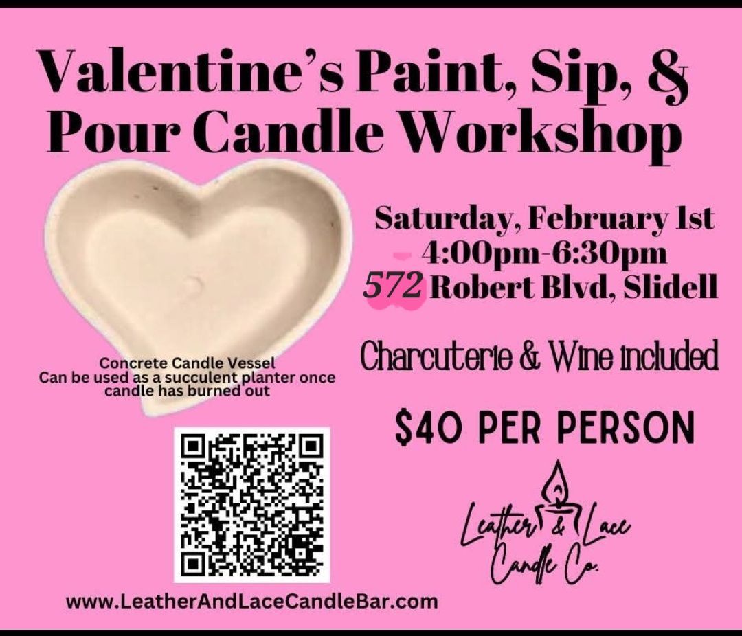 Valentine Paint, Sip, & Pour Candle Workshop