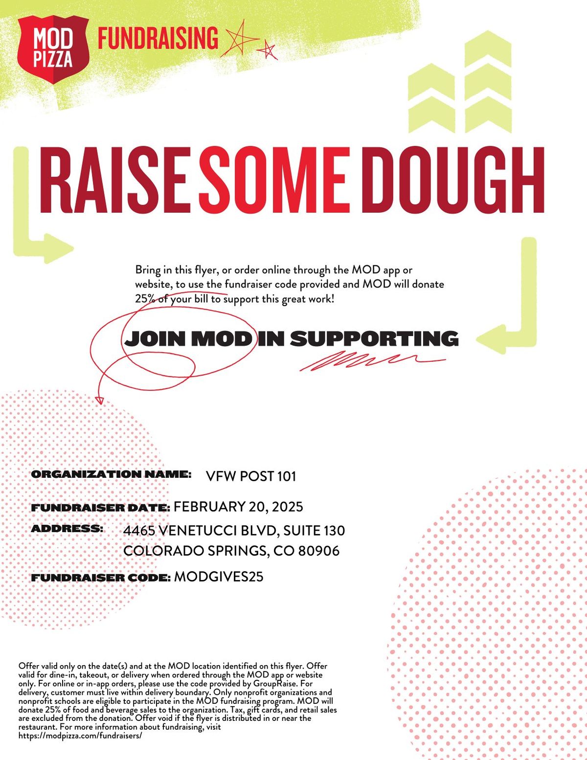 MOD Pizza fundraiser