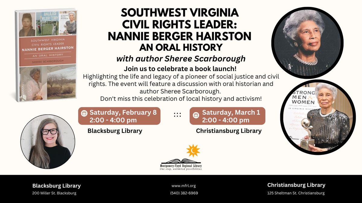 Book Launch: Southwest Virginia Civil Rights Leader: Nannie Berger Hairston