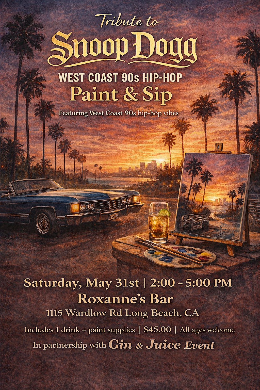 Sip n paint Tribute to Snoop Dog Gin n Juice