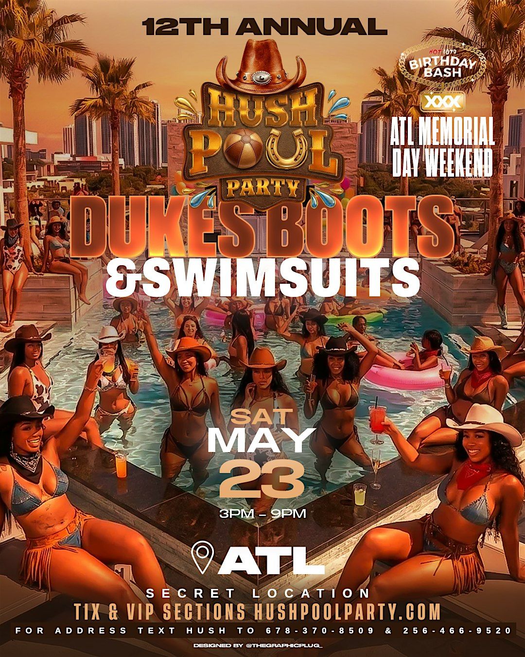 HUSH POOL PARTY! (Dukes, Boots, & Swimsuits) ATLANTA Memorial Weekend