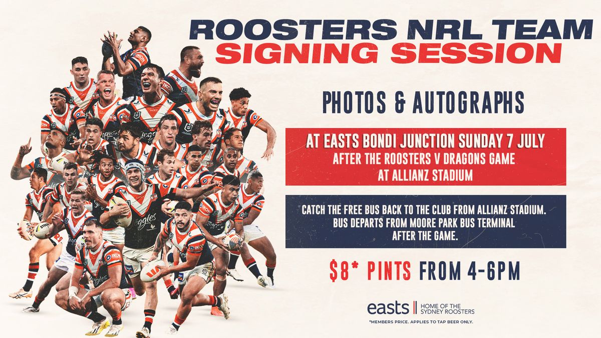 Roosters NRL Team Signing Session