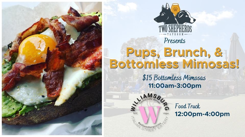 Pups, Brunch, and Bottomless Mimosas at Two Shepherds Taproom - Featuring Williamsburg Cucina
