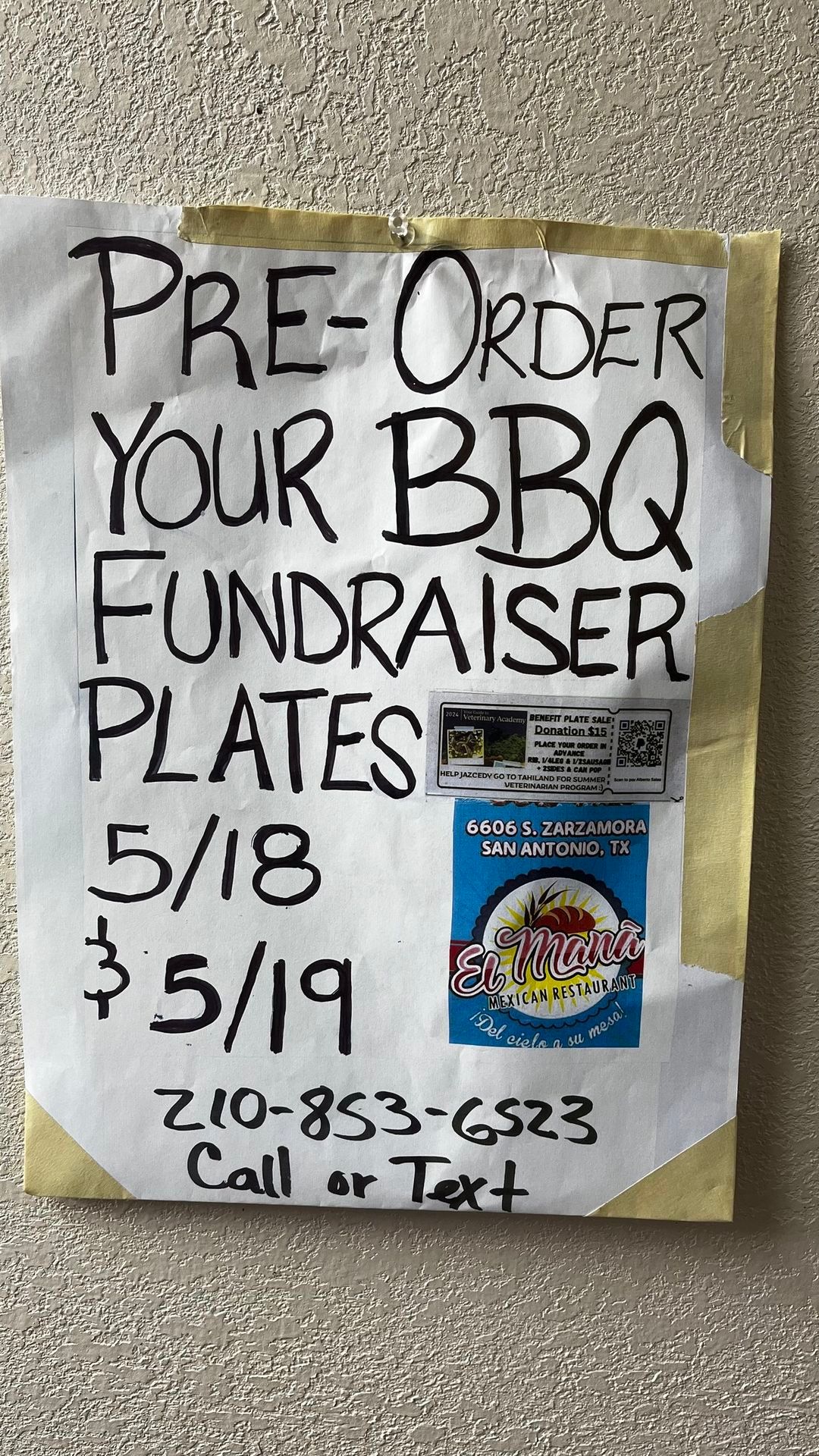 3 meat & 3 side BBQ benefit plate sale 