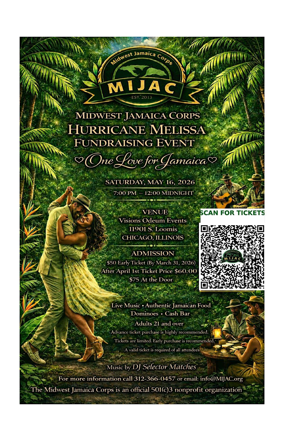 \u201cOne Love for Jamaica \u201c A Fund Raising Event for Hurricane Melissa