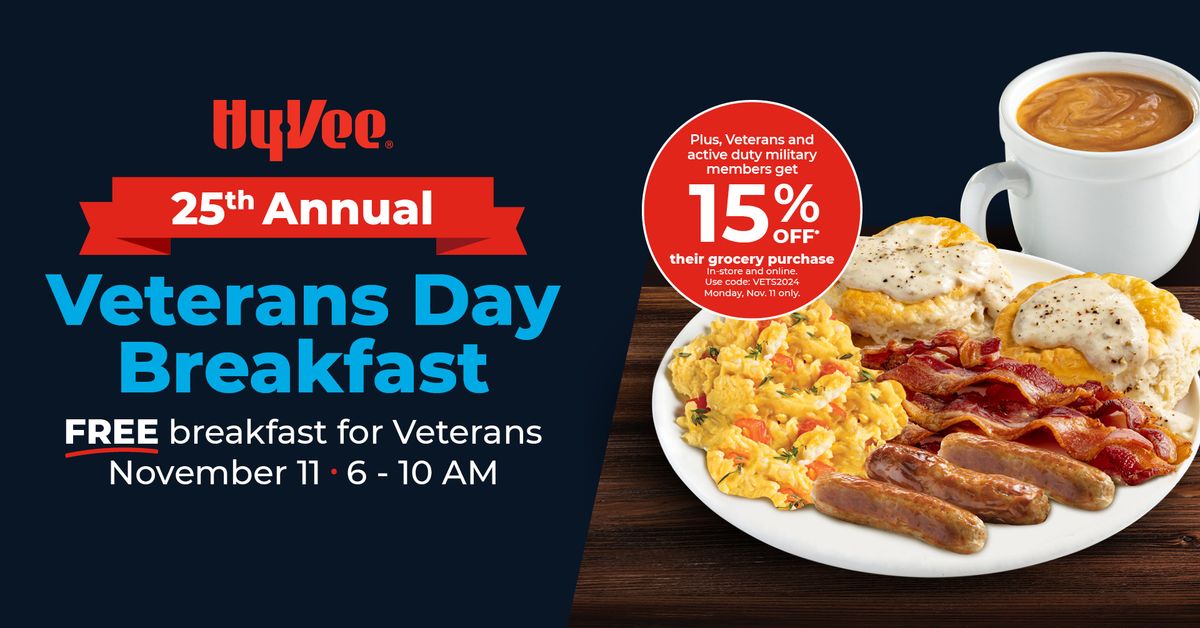 Veterans Day Breakfast at Hy-Vee: 11\/11