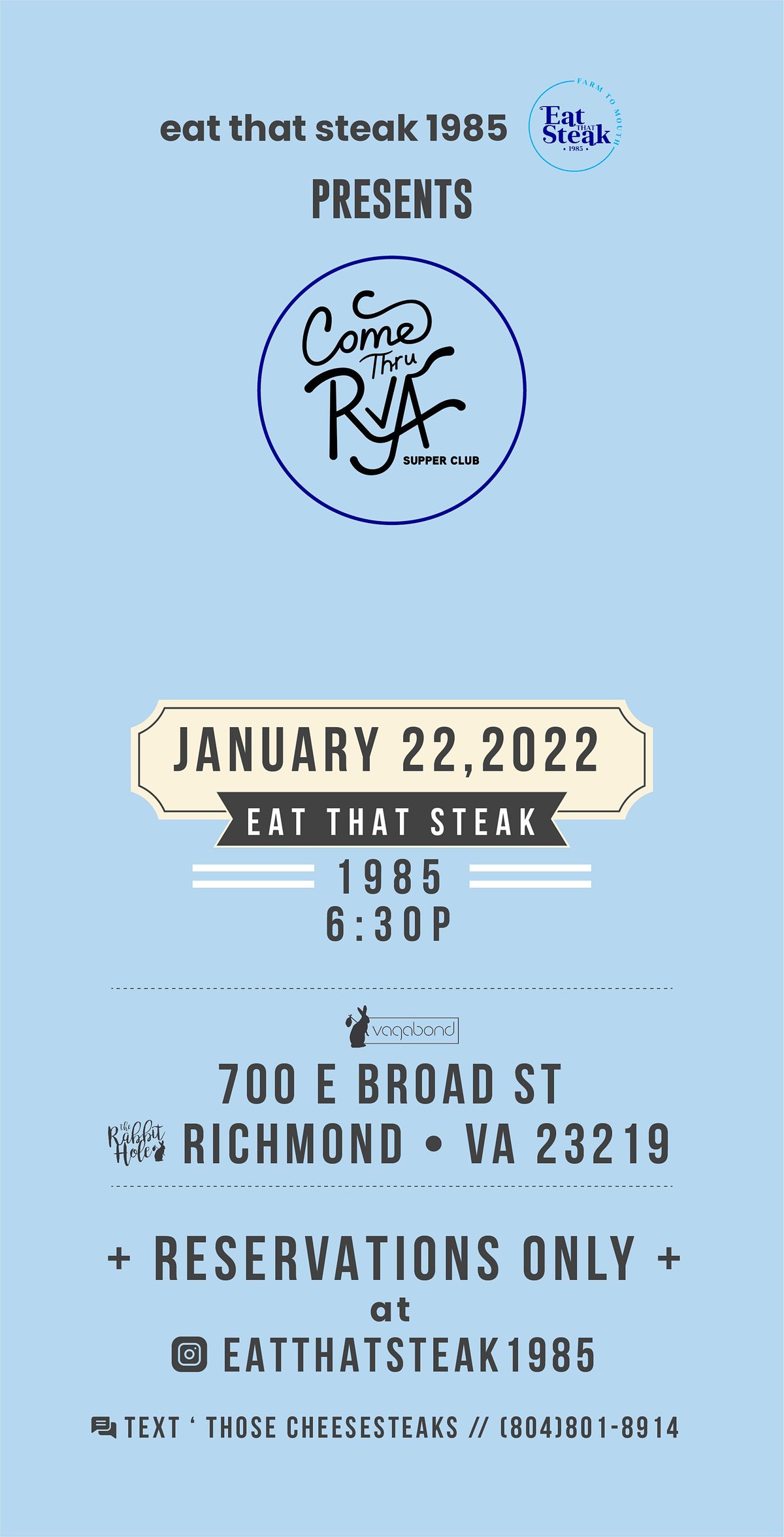 Come RVA Supper Club : Vagabond 1/22/22, Vagabond, Richmond, 22 January 2022