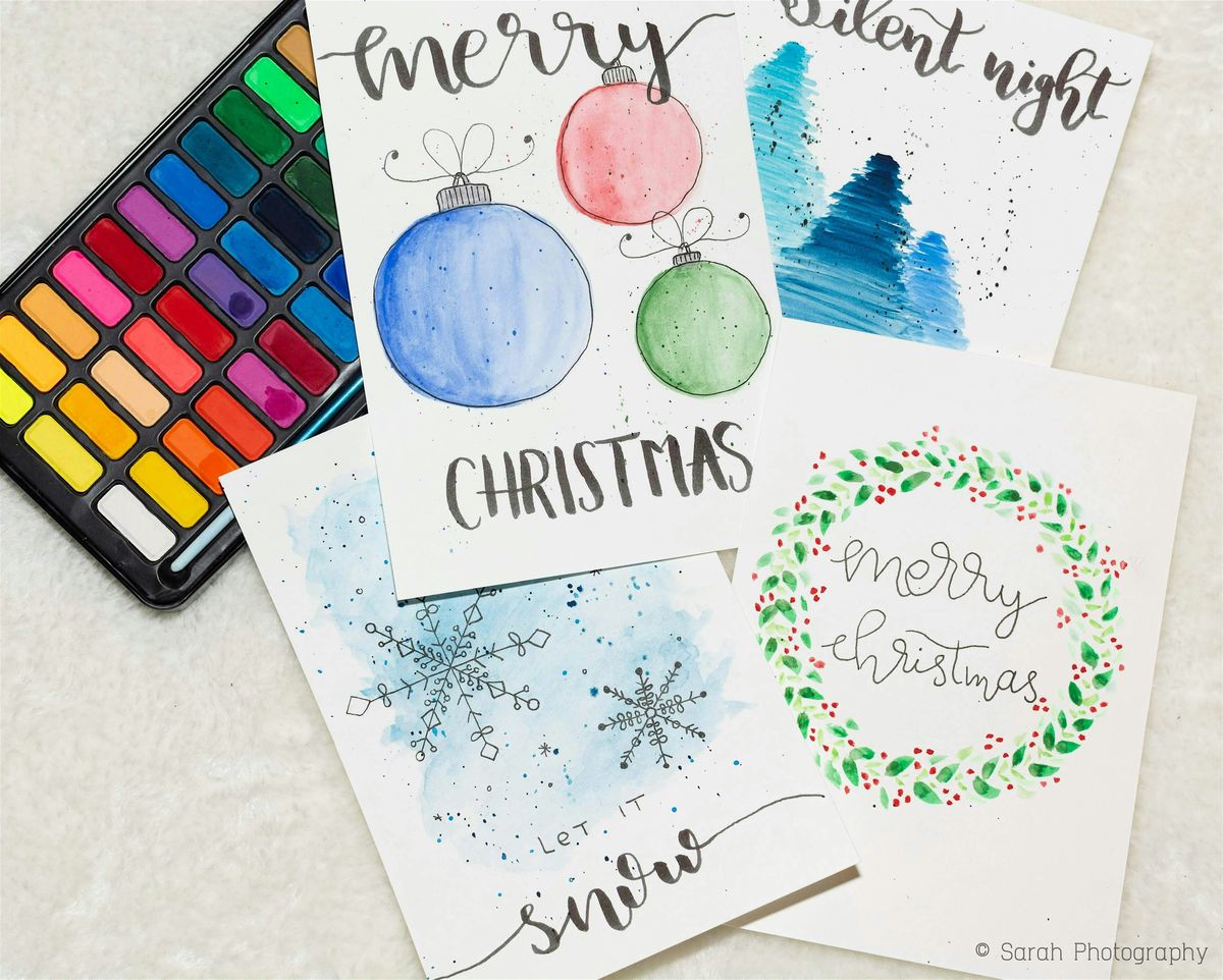 Watercolor Christmas Cards Art Class- Cancer Survivors