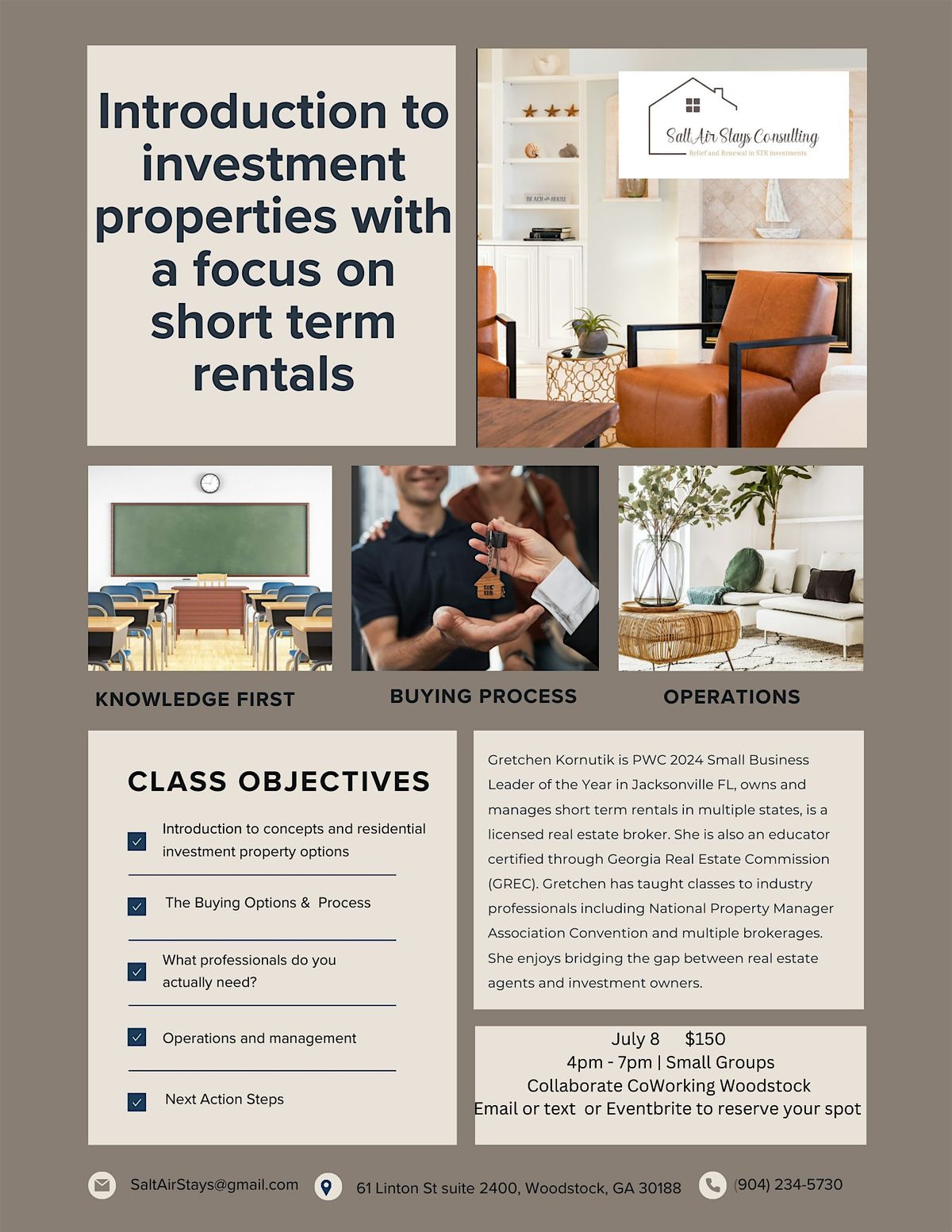 Introduction to investment properties with a focus on short term rentals