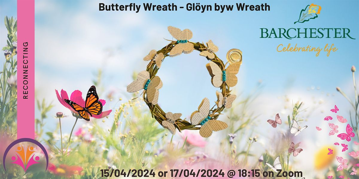 Butterfly Wreath - Gl\u00f6yn byw Wreath