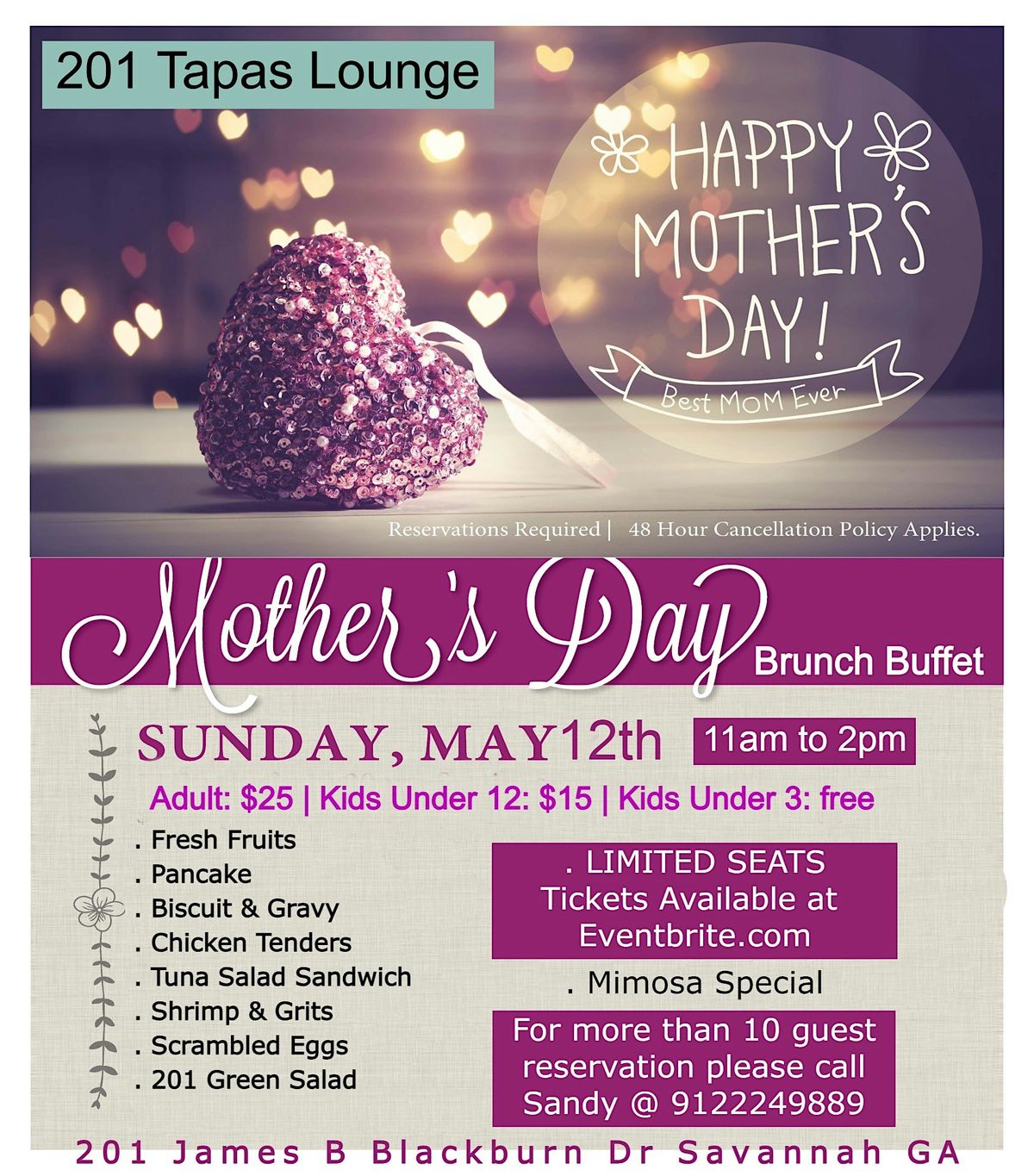 Mothers Day Brunch Buffet At 201 Tapas