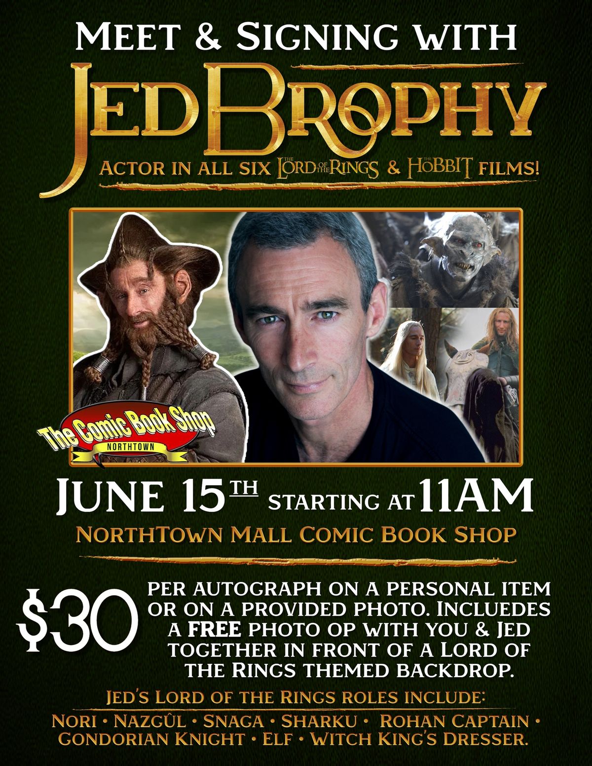 Meet and Signing with Jed Brophy