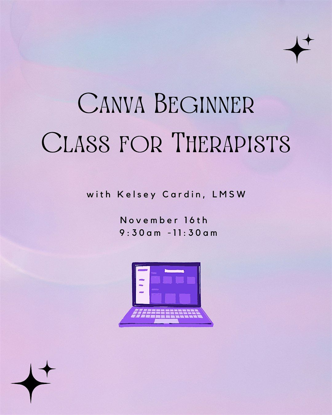 Beginner Canva Class for Therapists