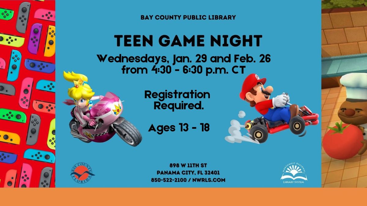 Teen Game Night (Ages 13 - 18 \/ Registration Required)