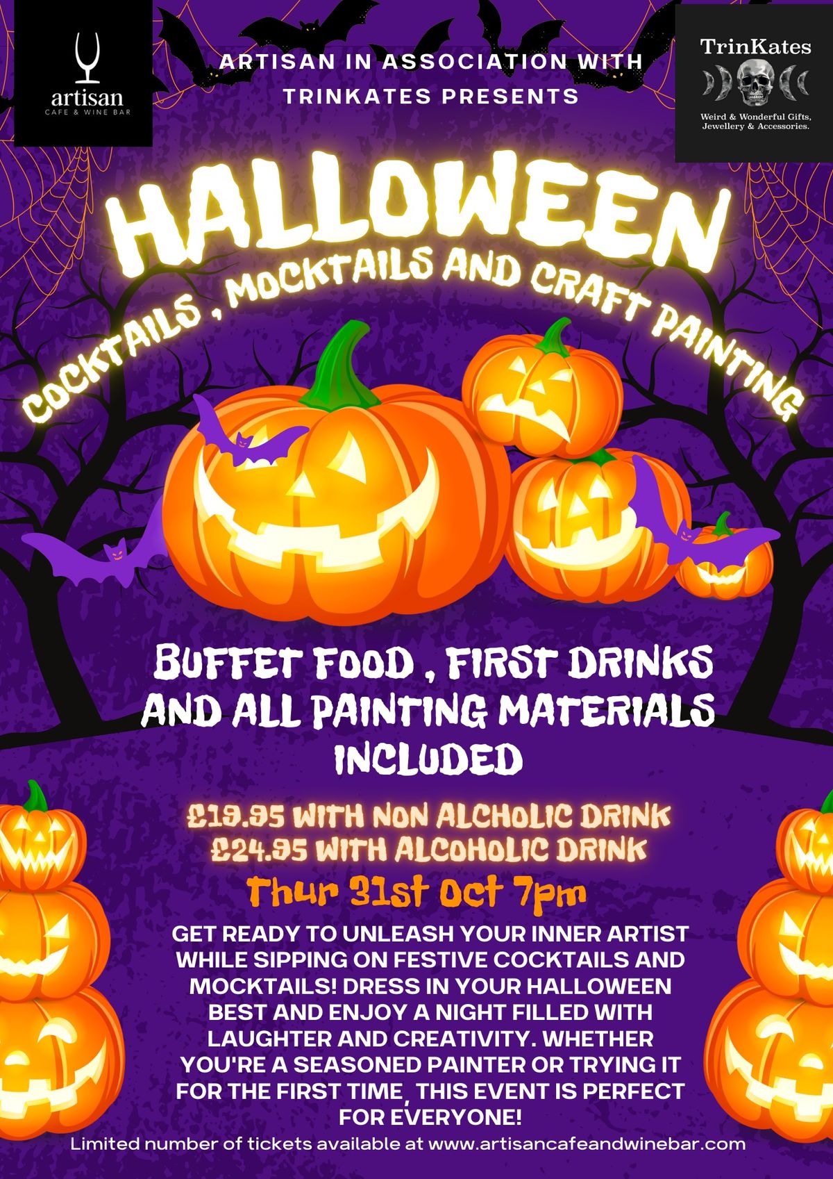 Halloween Cocktails, Mocktails & Painting Evening