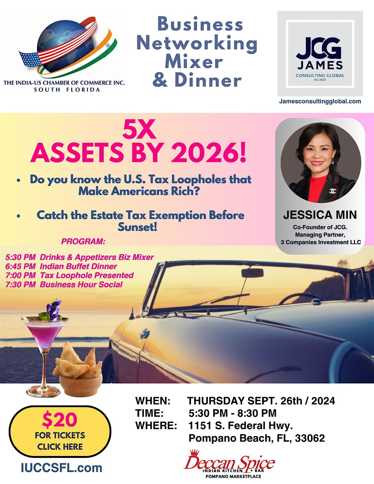 IUCC, SFL, Business Net. Mixer\/Dinner-5X Assets by 2026-Jessica Min-IUCCSFL