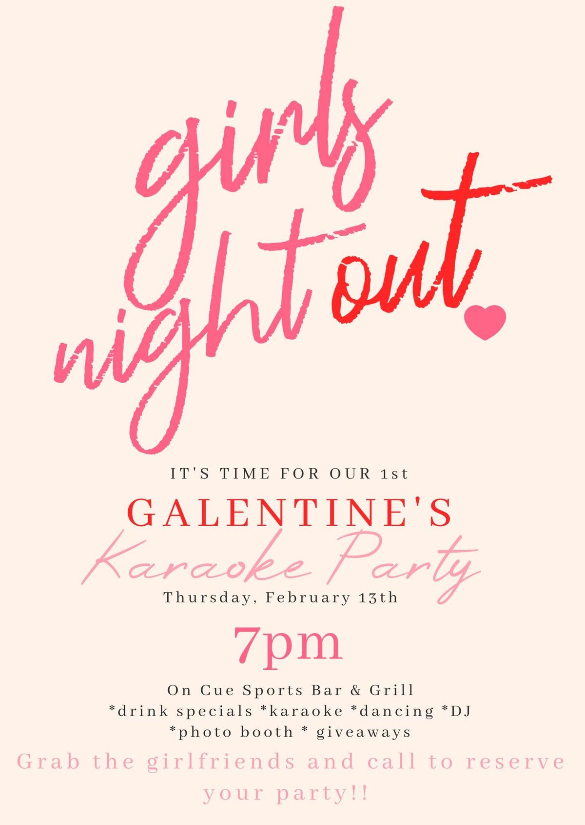 Galentine\u2019s Girls Night Out Karaoke Party!