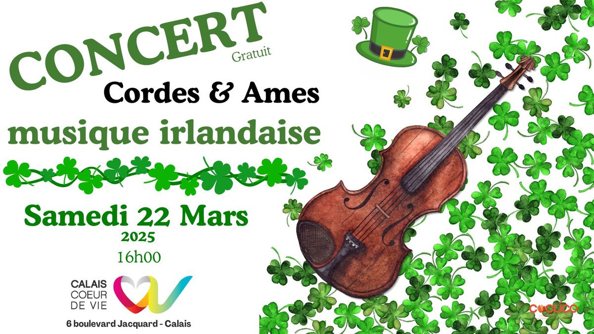 Concert Ambiance Irlandaise  - Duo Cordes & Ames \u00e0 Calais Coeur de Vie