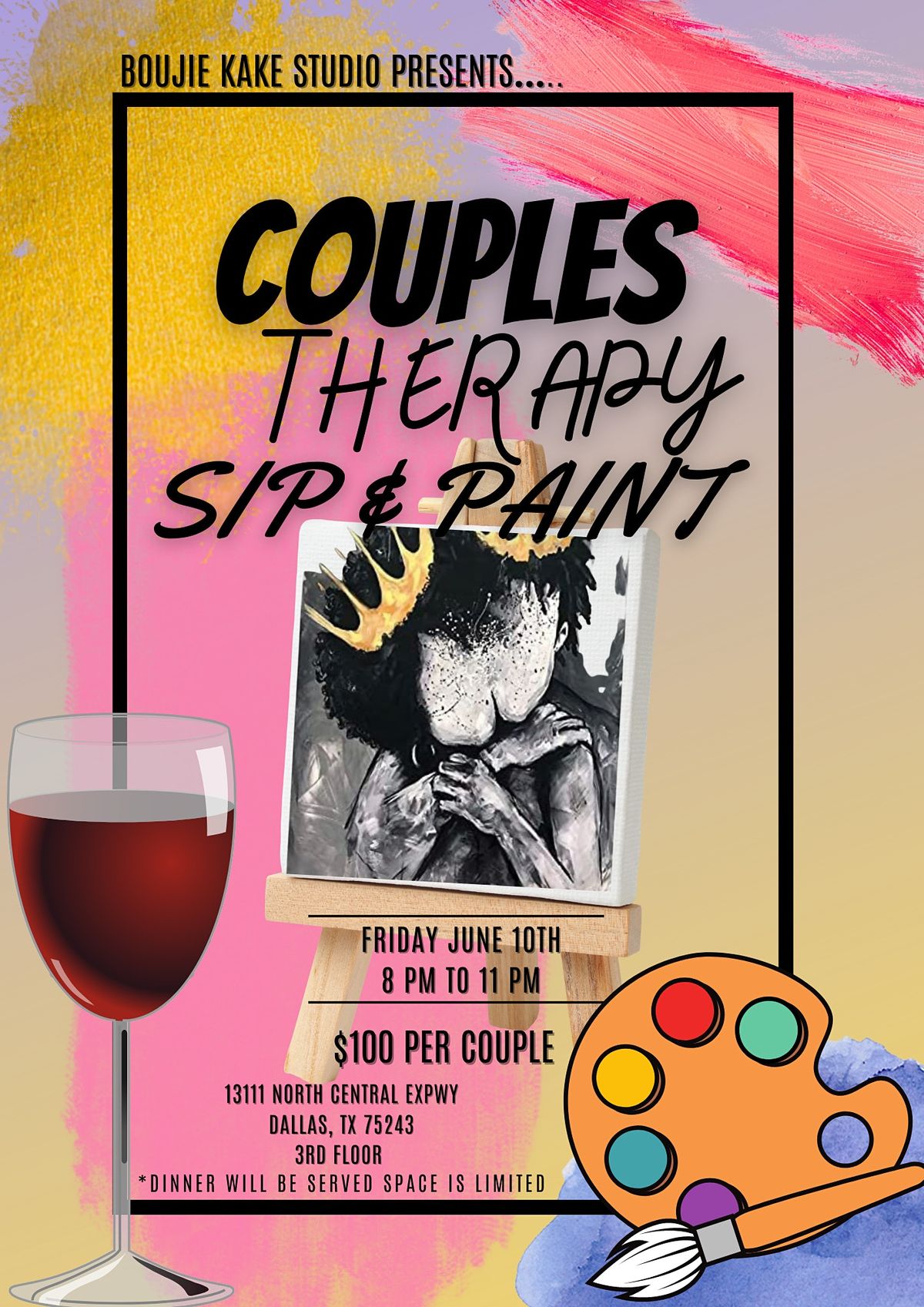 Couples Therapy Sip and Paint