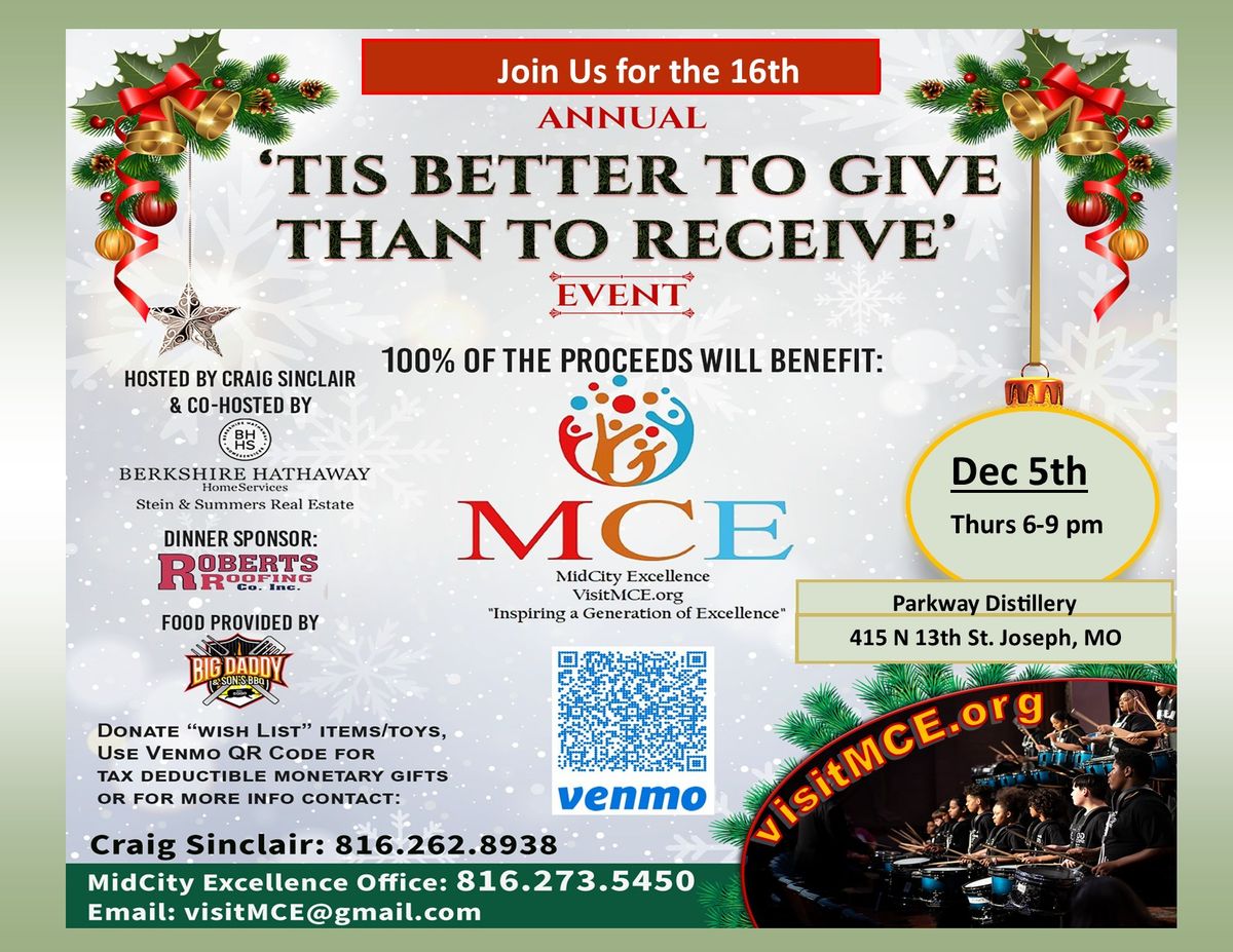 'Tis Better to Give Than Receive (Dec 5, 2024 6-9pm)