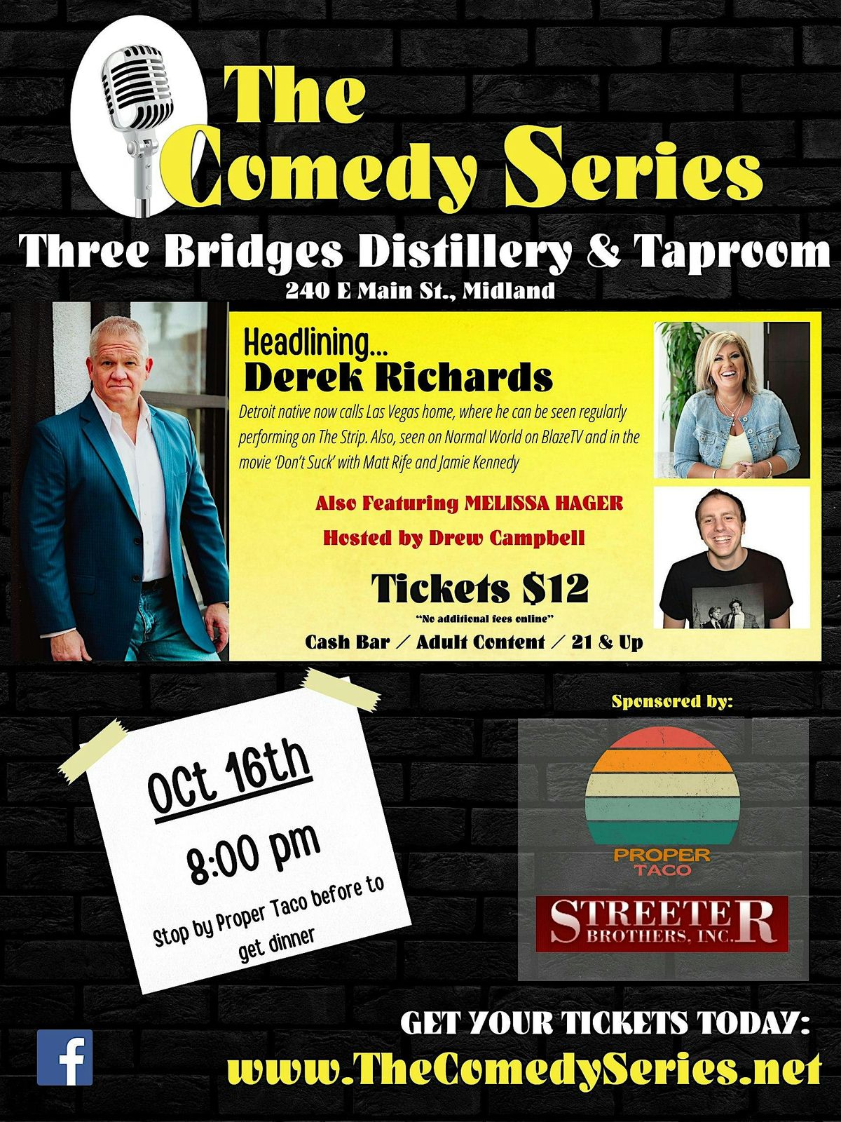 Comedy Show -Three Bridges Distillery & Taproom- Midland