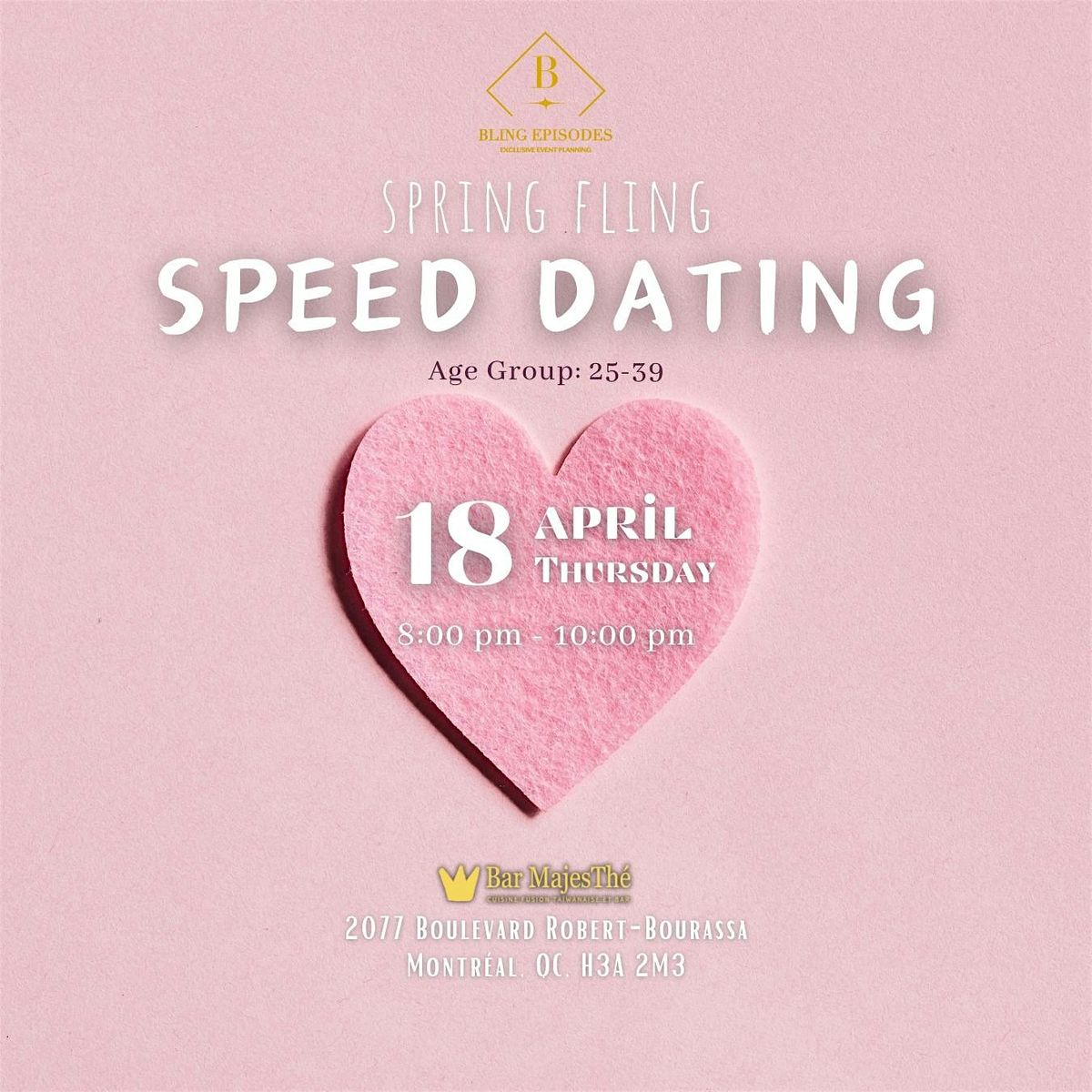 Speed Dating 25 - 39 | Spring Fling | Montreal