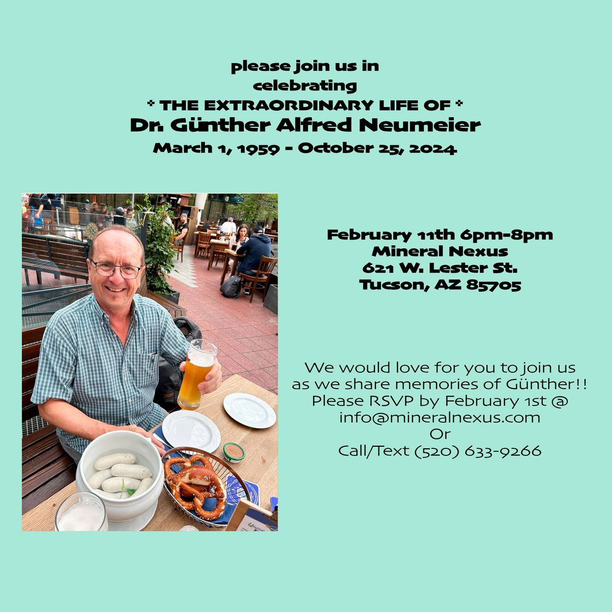 Dr. G\u00fcnther Alfred Neumeier Celebration of Life