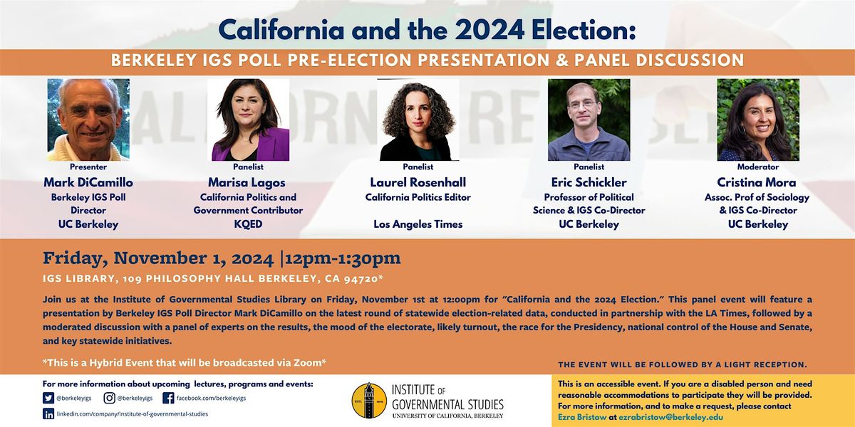 California and the 2024 Election: Berkeley IGS Poll Pre-Election Panel