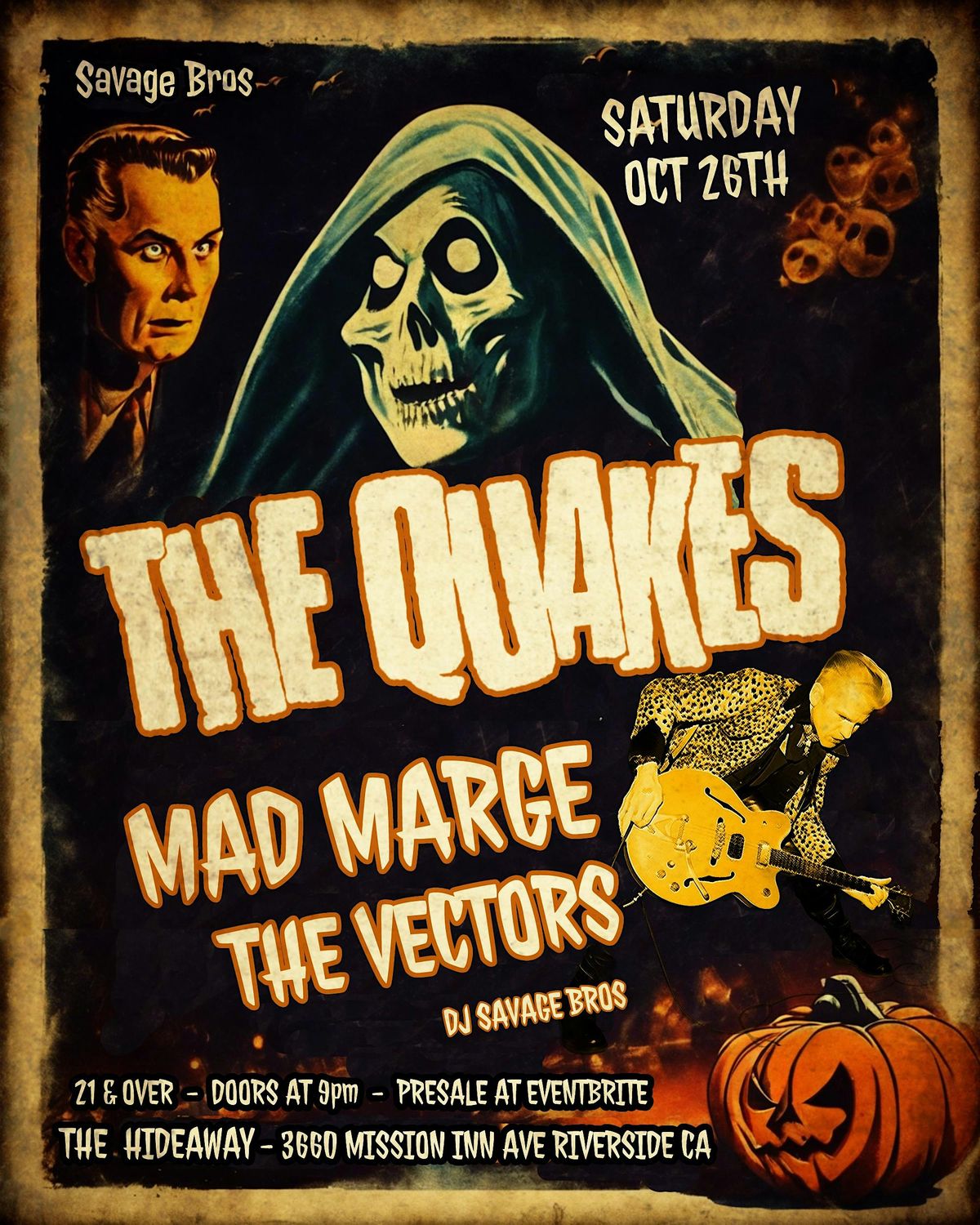 Psychobilly legends The Quakes at The Hideaway In Riverside!