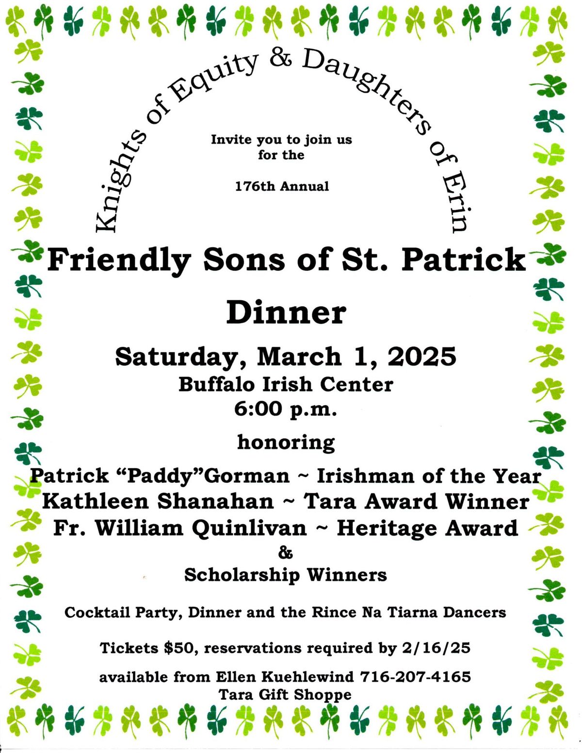 Friendly Sons of St. Patrick Dinner