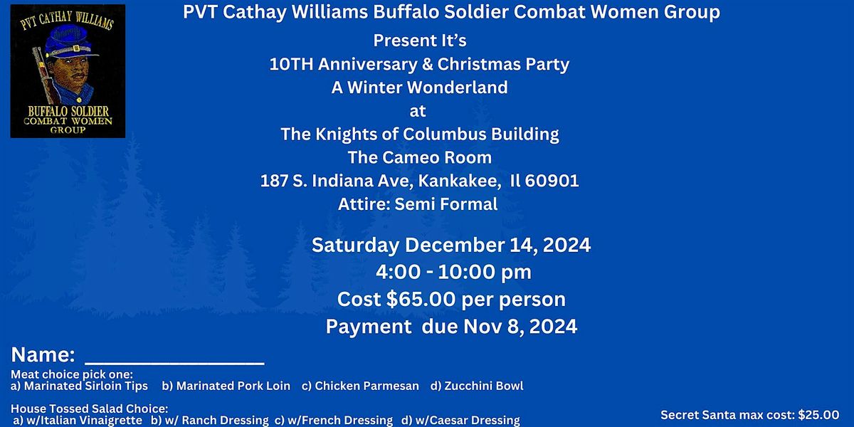 PVT Cathay Williams Buffalo Soldier Combat Women Gp  10th Anniversary