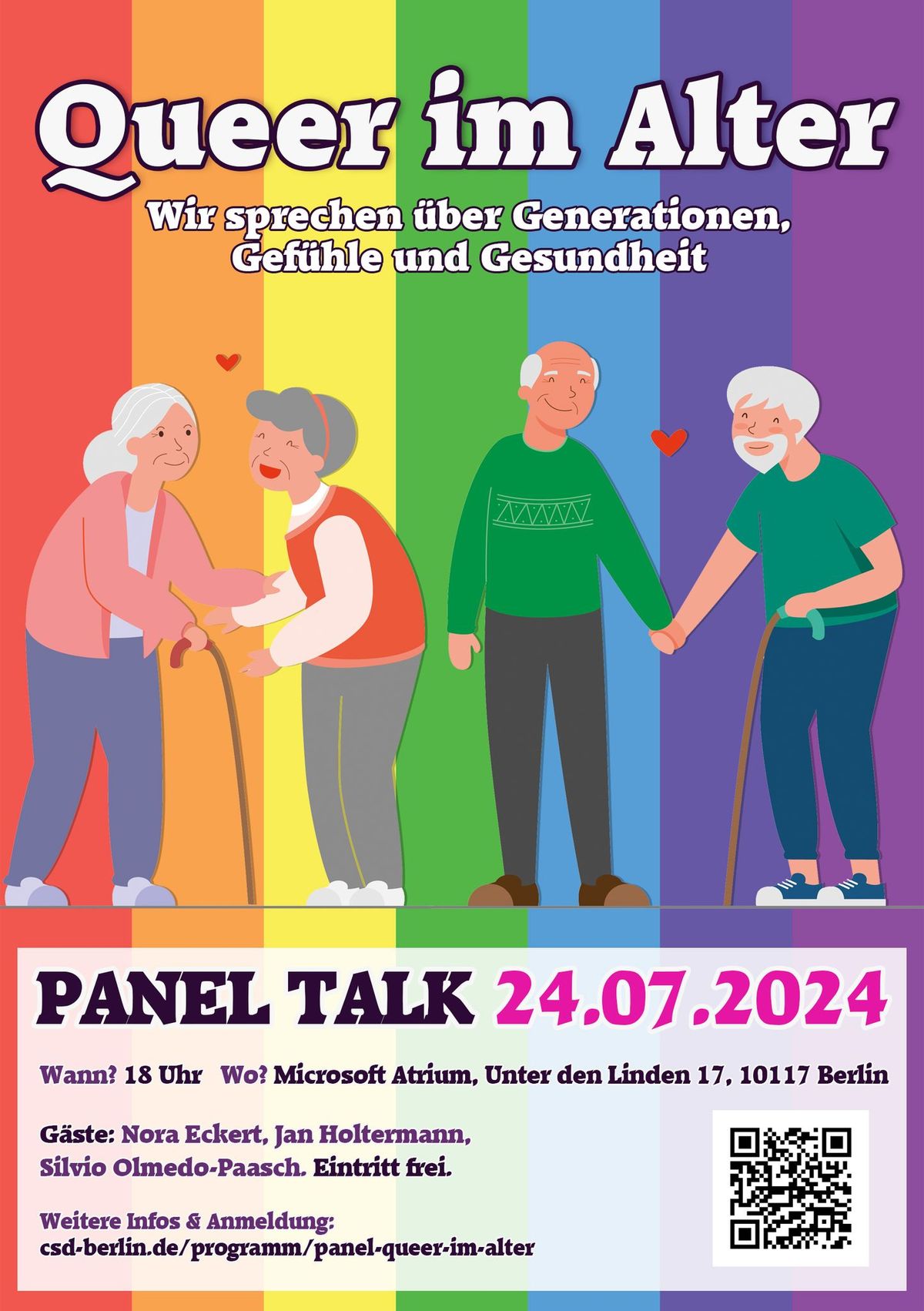 Queer im Alter - Wir sprechen \u00fcber Gef\u00fchle, Generationen und Gesundheit - PANEL
