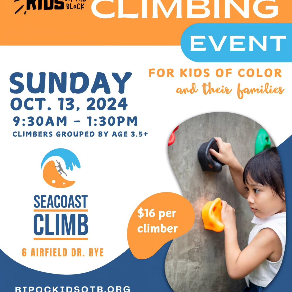 BLOCK CLIMBING EVENT FOR KIDS OF COLOR and their families