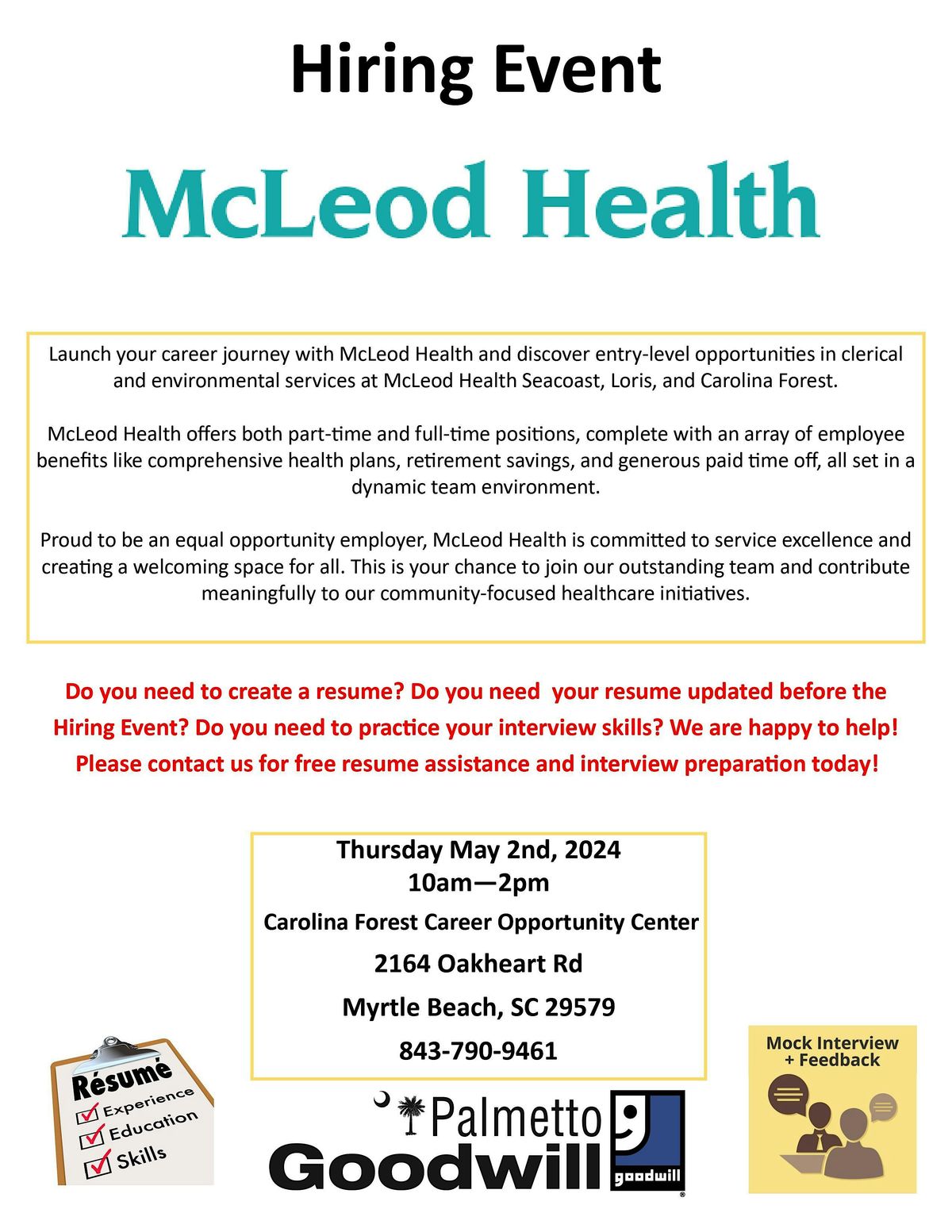 McLeod Health Hiring Event