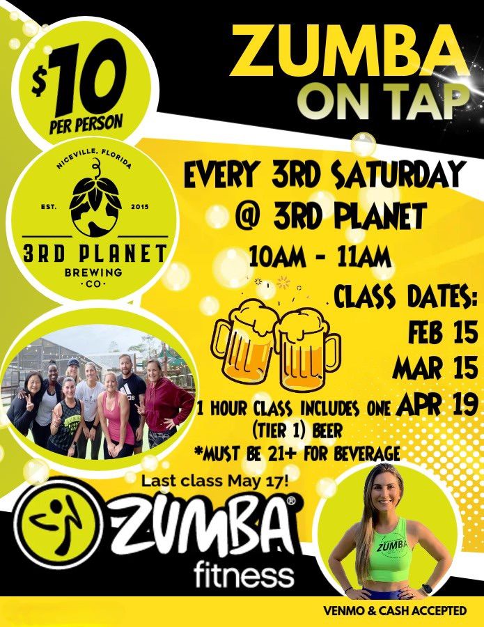 March Zumba on Tap! \ud83d\udc9a\ud83d\udc83\ud83c\udffd\ud83c\udfb6