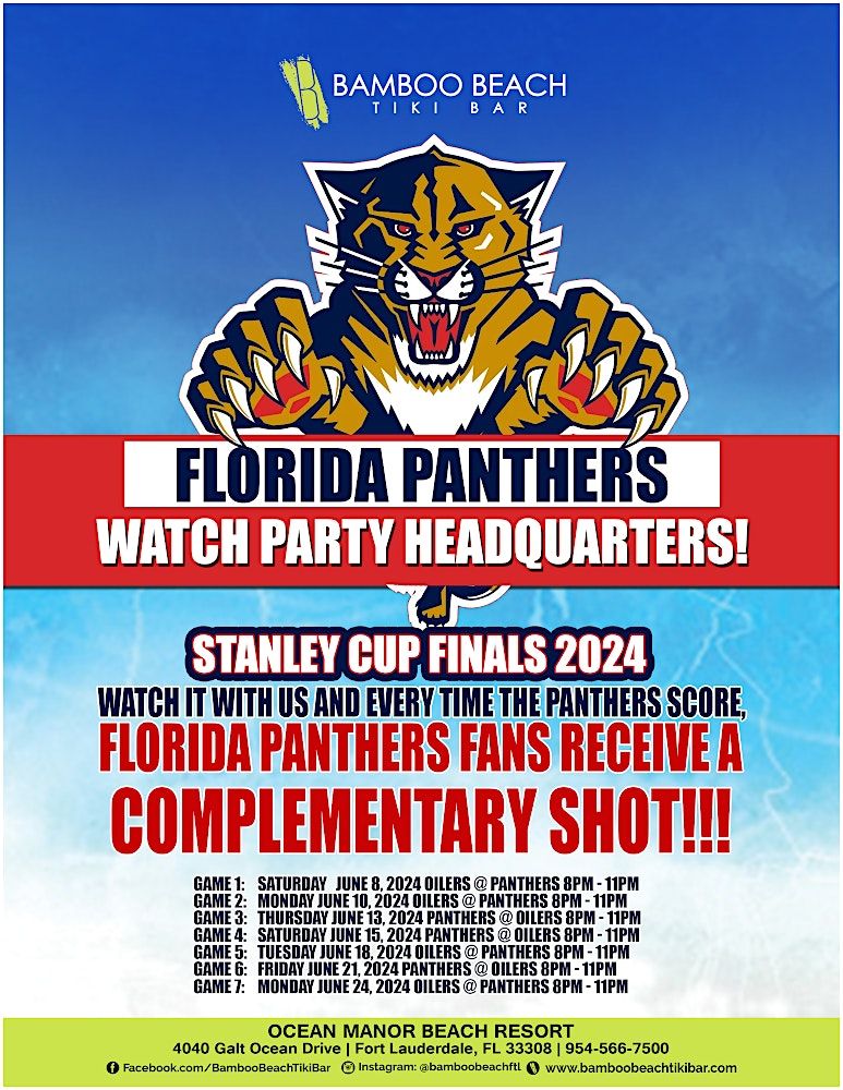 Game 7 of Panthers Hockey Finals - Watch Party for Stanley Cup