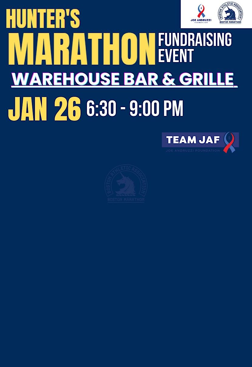 Marathon Fundraiser Example Hunters 2023 Boston Marathon Fundraiser, Warehouse Bar & Grille, Boston ...