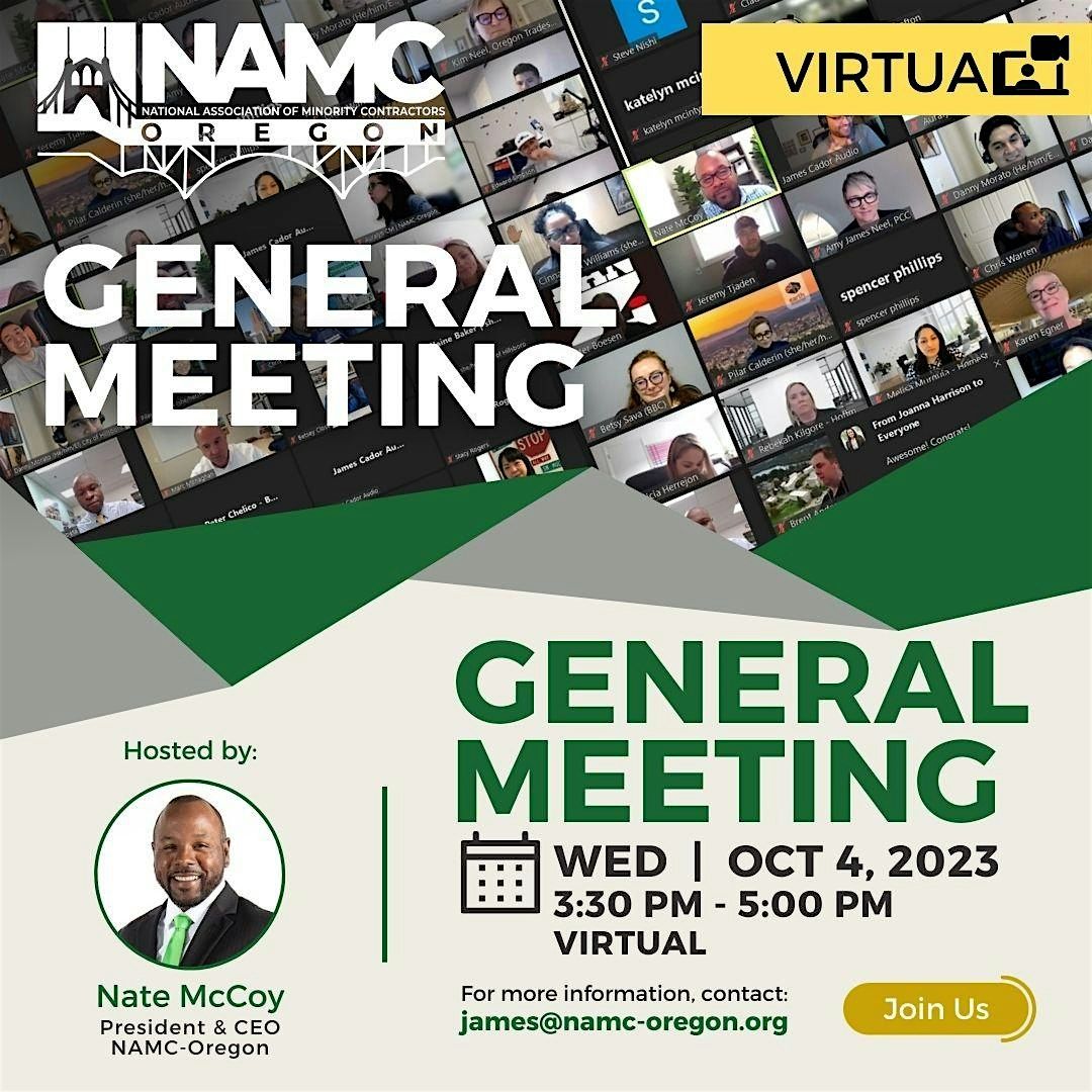 NAMC-Oregon October VIRTUAL General Meeting