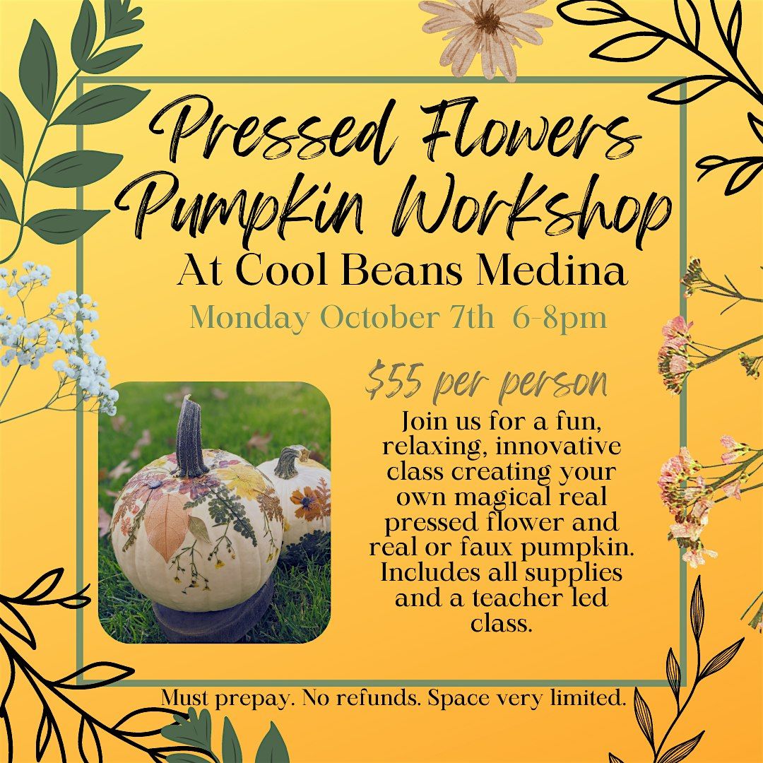 Pressed Flower Pumpkins At Cool Beans Cafe Medina