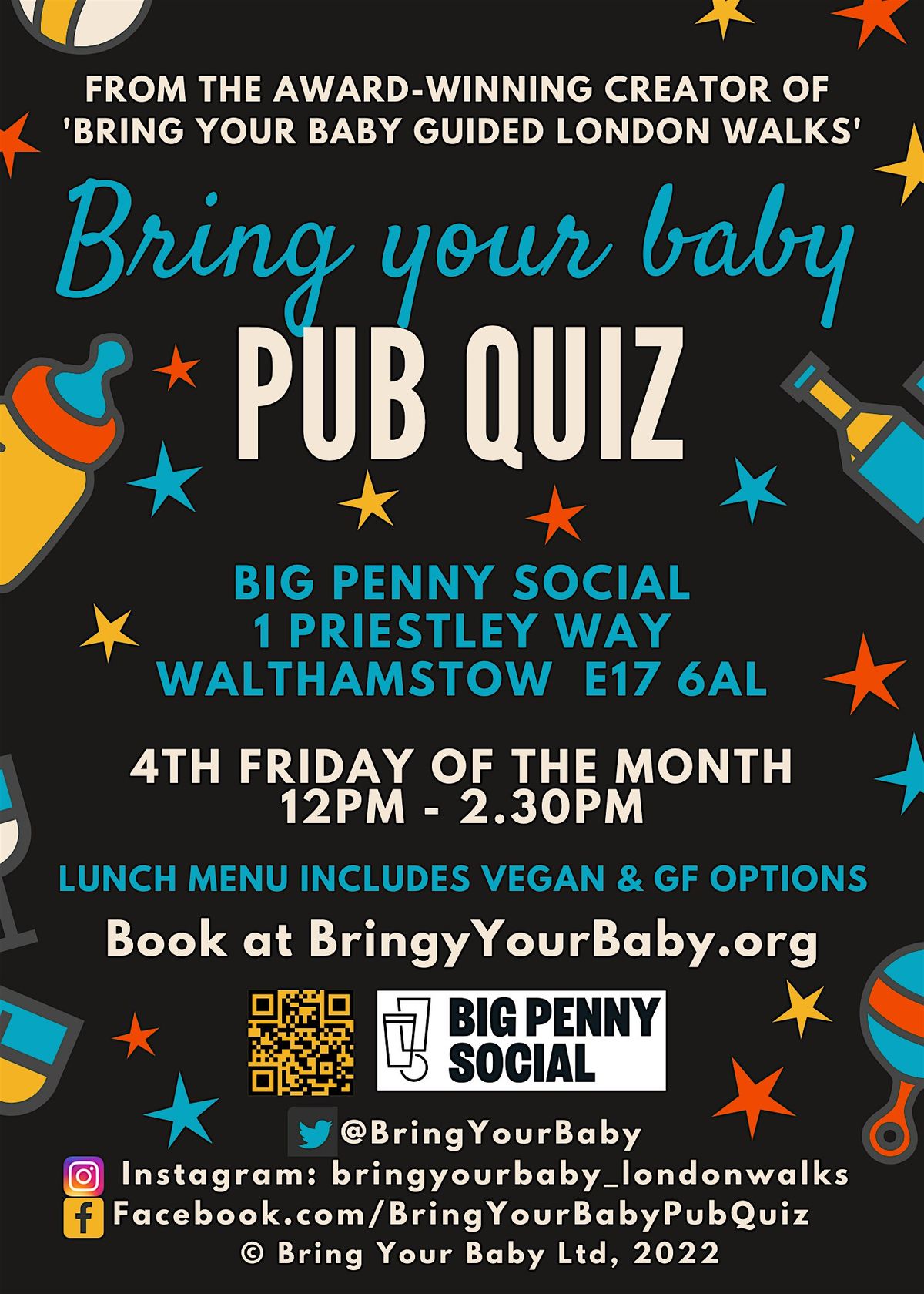 BRING YOUR BABY PUB QUIZ @ Big Penny Social, WALTHAMSTOW (E17)