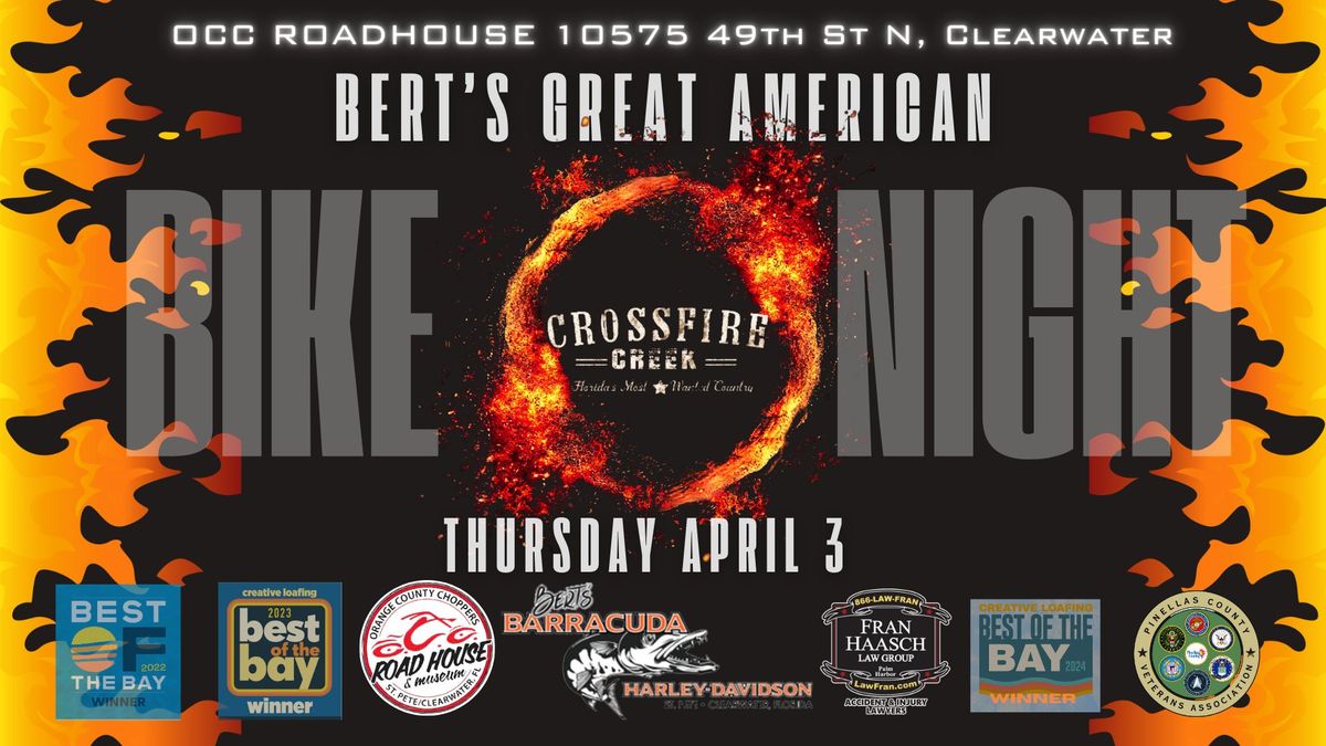 OCC Roadhouse Bert's Great American Bike Night | Crossfire Creek (New Country Band)