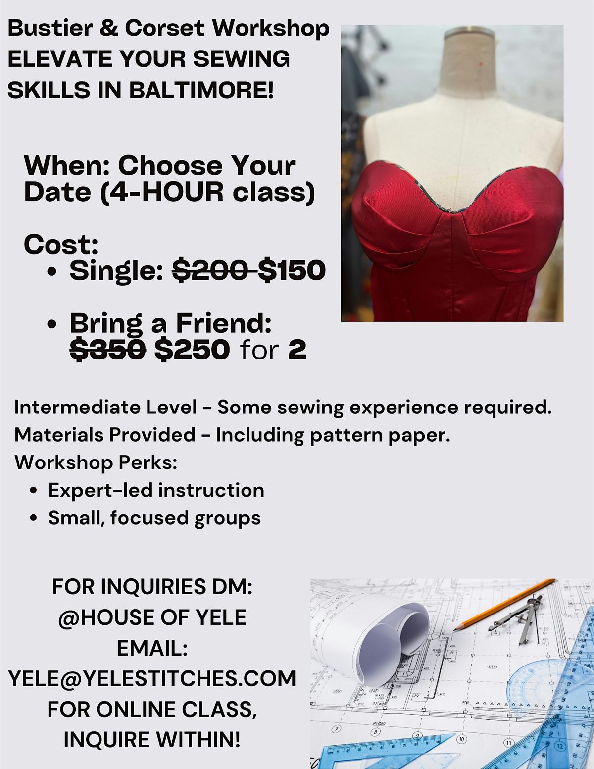 Bustier & Corset Creation Workshop with YeleStitches