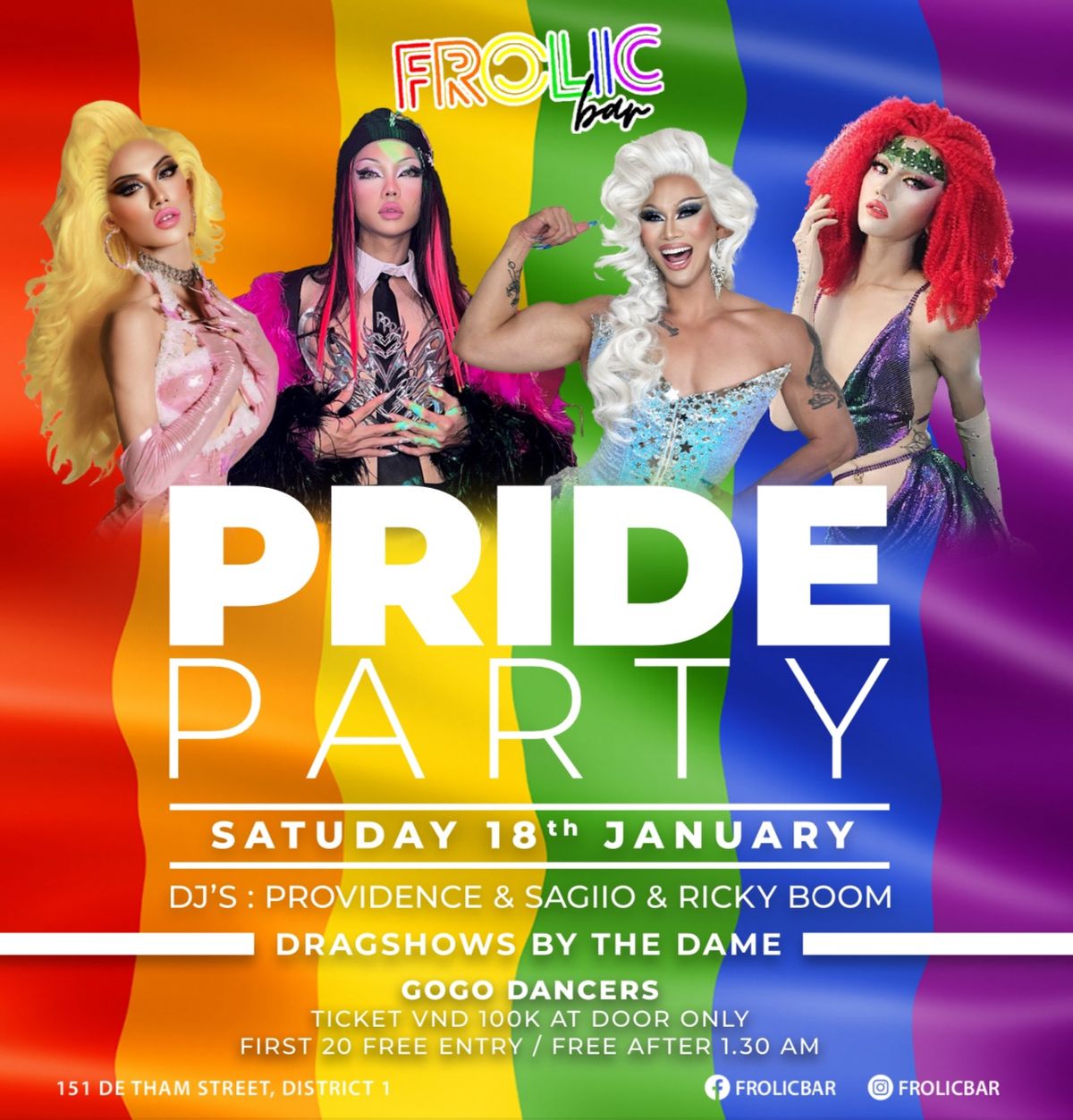 FROLIC\u2019S \ud83c\udf08 PRIDE DRAG PARTY \ud83c\udf08