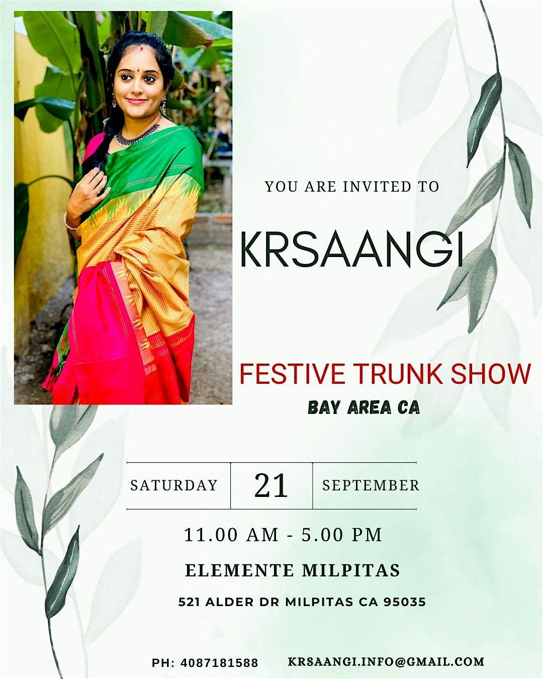 KRSAANGI TRUNK SHOW: BAY AREA, CA