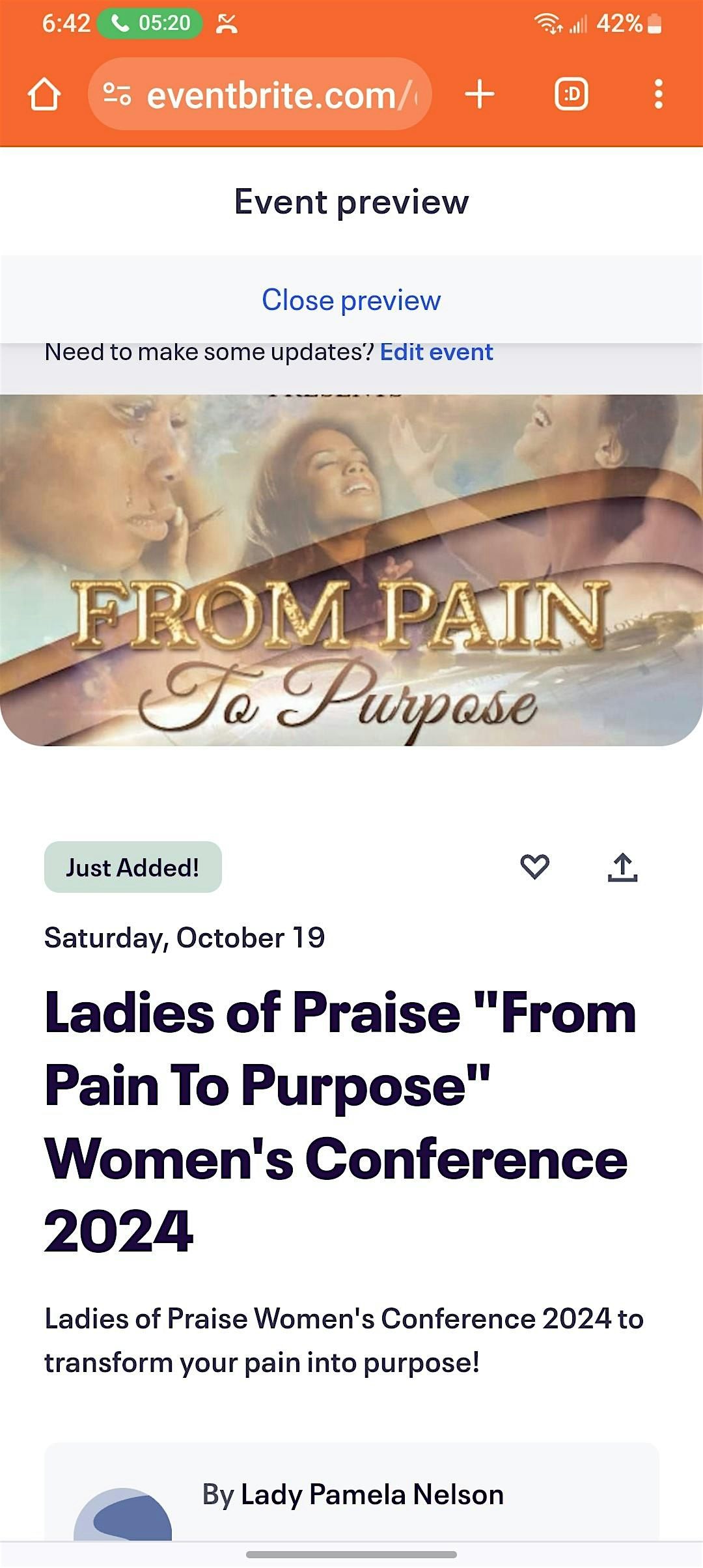 Ladies of Praise " From Pain To Purpose " Women's Conference  2024