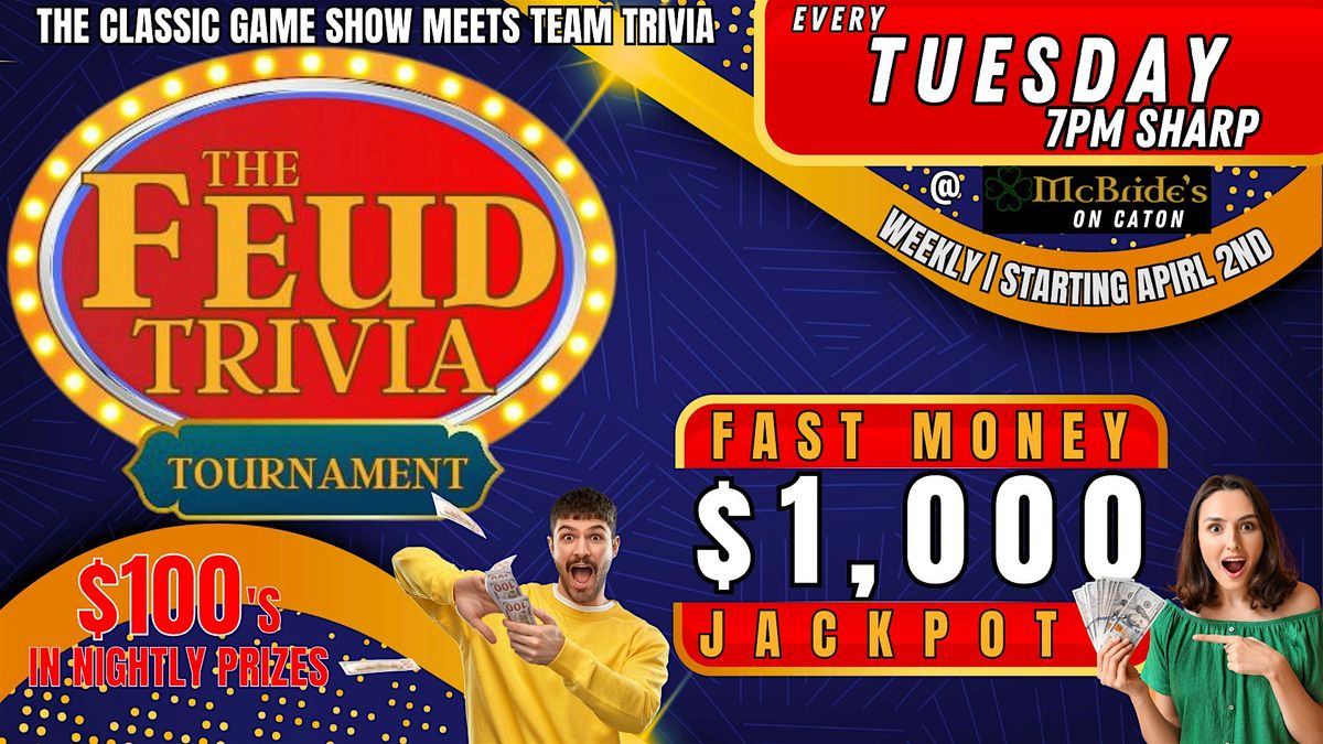 $1000 Family Feud Tournament @ McBride's  Plainfield
