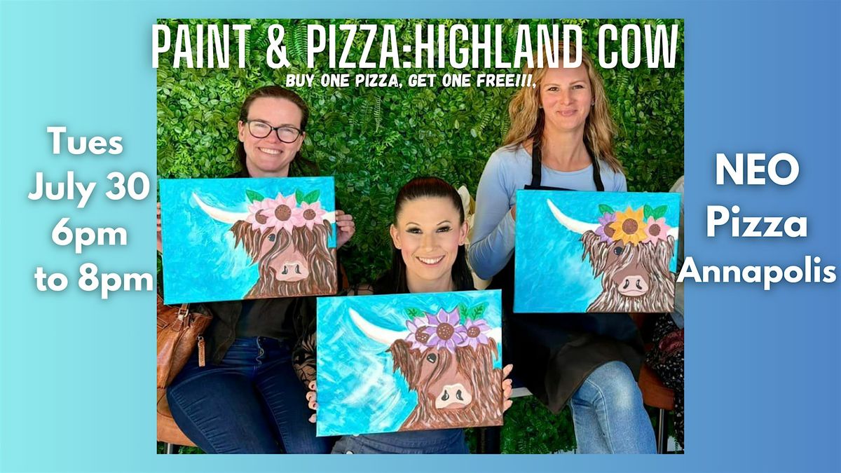 Paint & BOGO Pizza:Highland Cow at NEO PIZZA w\/ Maryland Craft Parties