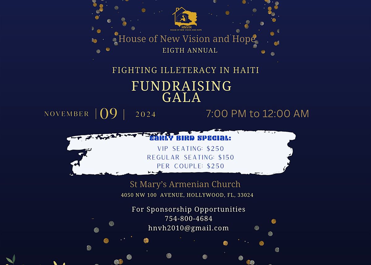 HNVH Eight Annual "Fighting Illiteracy in Haiti" Fundraising Gala