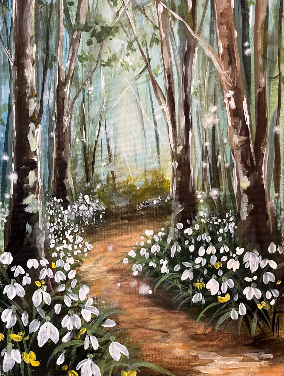 Join Brush Party to paint 'Snowdrop Spring' in Walton on the Hill