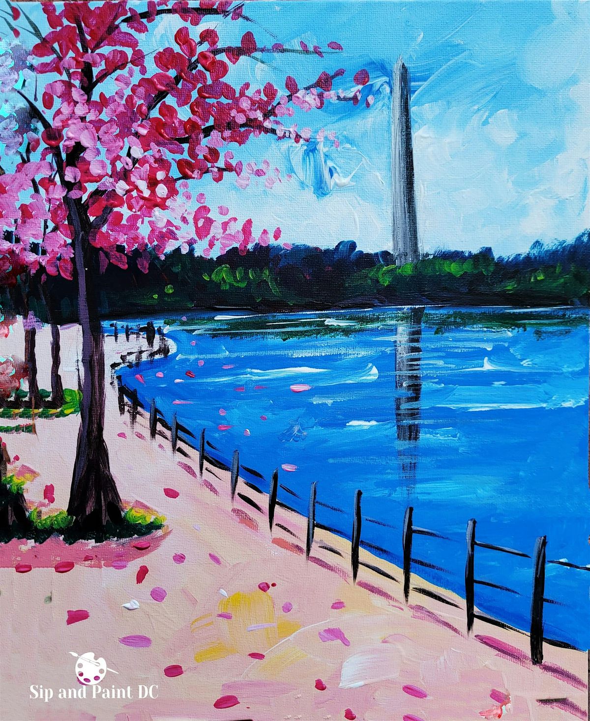 Sip and Paint Washington DC - Reflections of Pink